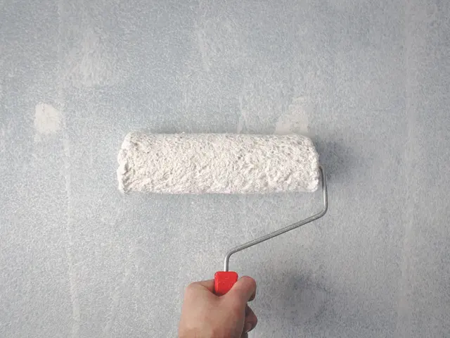 Pintando una pared con rodillo