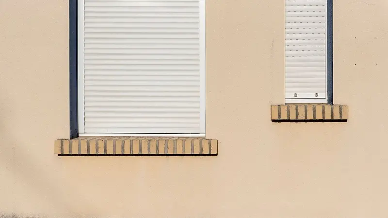 Roller shutters on a building facade